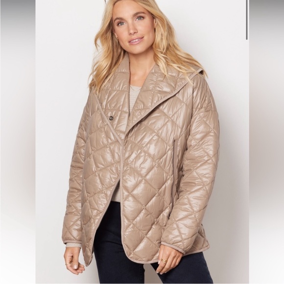 Varley Jackets & Blazers - Varley Foster Quilt Taupe Beige Puffer Jacket Fallen Rock Size XS